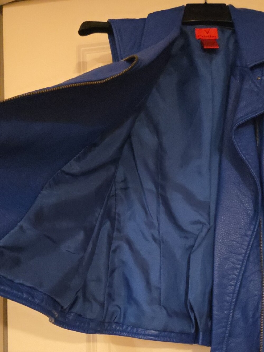 V Cristina Electric Blue Sleeveless Moto Vest - Picture 11 of 16